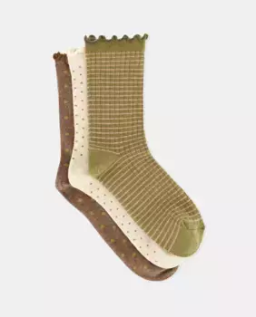 Комплект из 3 женских носков с принтом Green Coast, мультиколор