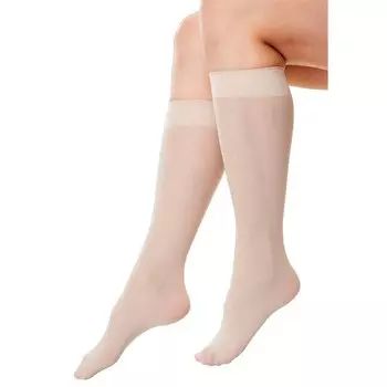 Комплект из 3 женских поддерживающих носков до колена Comfort Choice больших размеров, цвет Nude