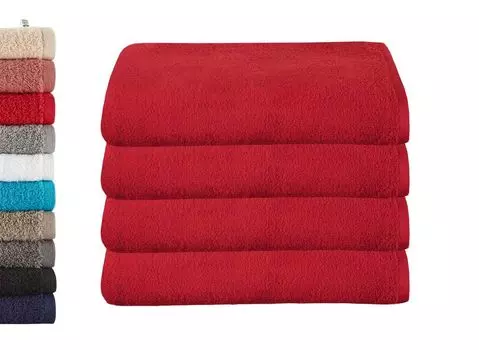 Комплект из 4 банных полотенец ШхД 70х140 см серого «Монреаля» 500 г/м 100% органический хлопок зеленый, 2020103-4 шт. Astek, красный