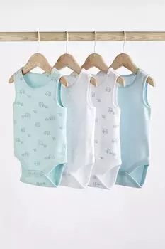 Комплект из 4 детских боди без рукавов Next, синий