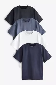 Комплект из 4 футболок свободного кроя Next, синий