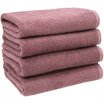 Комплект из 4-х хлопковых полотенец, 50х100 см, темно-серый. Zollner, розовый