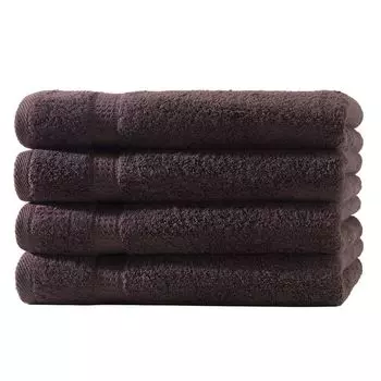 Комплект из 4-х махровых гостевых полотенец Elegance 30х50 см. 100% хлопок, 500 г/м, гостевое полотенце серебро. Mskaan, коричневый
