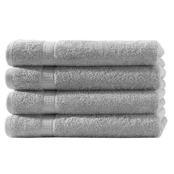 Комплект из 4-х махровых гостевых полотенец Elegance 30х50 см. 100% хлопок, 500 г/м, гостевое полотенце чёрного цвета. Mskaan, серебро