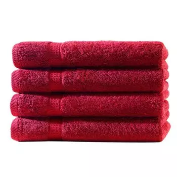 Комплект из 4-х махровых полотенец гостевых Elegance 30х50 см. 100% хлопок, 500 г/м, гостевое полотенце оранжевого цвета. Mskaan, красный