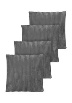 Комплект из 4-х наволочек из полосатой фланели 45х45 см Сарате Aspero, цвет Gesamt Breite Dunkelgrau
