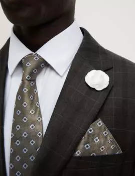 Комплект из 4-х рубашек Slim Fit Easy Iron и галстука Marks & Spencer, белый