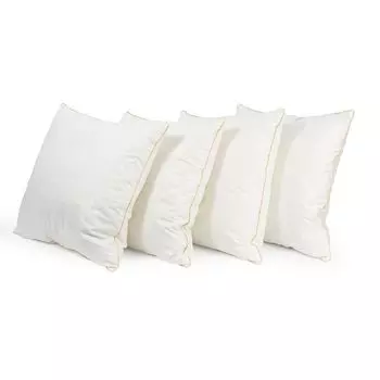 Комплект из 4 перьевых подушек 50х50 см | Наполнитель для подушек 700г 100% перья | Подушка с сертификатом OekoTex | Чехол 100% хлопок Home-&-Fashion