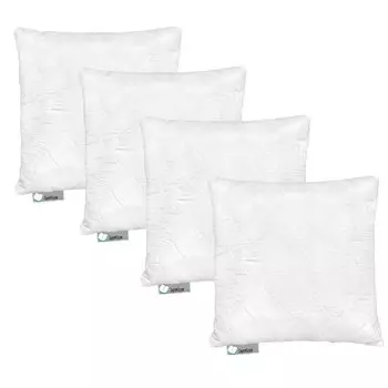 Комплект из 4 подушек из микрофибры 80х80 см с наполнителем из полиэстера - внутренняя подушка, которую можно стирать, подходит для аллергиков - диванные подушки, диванные подушки, декоративные подушки - Medical Sleep белый SuperKissen24.