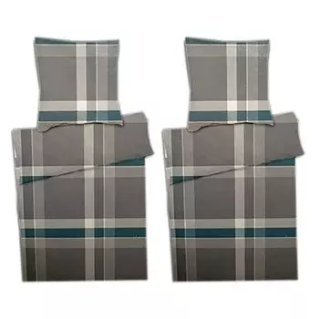 Комплект из 4 постельного белья из хлопчатобумажной ткани из микрофибры на молнии, 135 х 200 см Mojawo