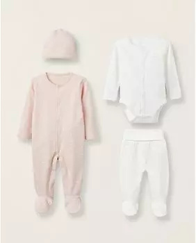 Комплект из 4 предметов для девочки из 100% хлопка Zippy, розовый
