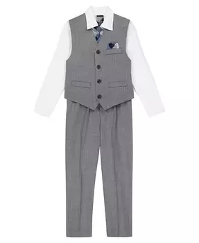 Комплект из 4 предметов с жилетом из акульей кожи для маленьких мальчиков Nautica, серый