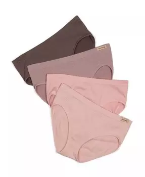 Комплект из 4 разноцветных бесшовных хипстерских нижнего белья для девочек Bearpaw, розовый