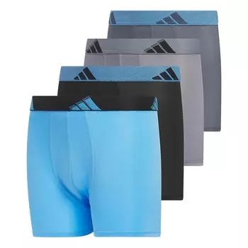 Комплект из 4 трусов-боксеров Adidas Youth из микрофибры для мальчиков 4–20 лет, синий