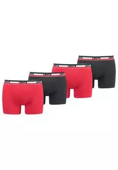 Комплект из 4 трусов-боксеров - спортивные трусы-боксеры с логотипом хлопок стрейч Levi'S, мультиколор