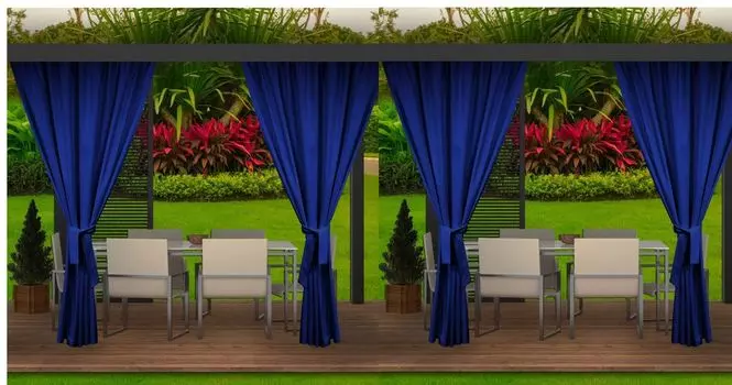 Комплект из 4 уличных штор. O занавес непрозрачный шириной 155 см x 220 см высотой фиолетовый всепогодный | Уличные шторы для патио, сада, веранды, беседки Setgarden, темно-синий