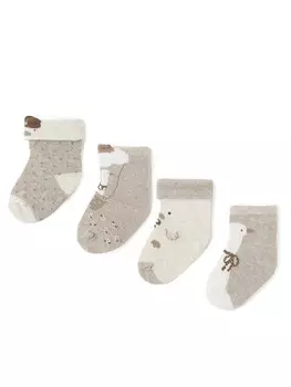 Комплект из 4 высоких детских носков Mayoral, бежевый