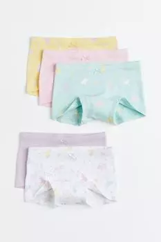Комплект из 5 боксеров H&amp;M, светло-розовый/единороги