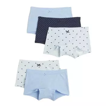 Комплект из 5 боксеров H&M Hearts, голубой