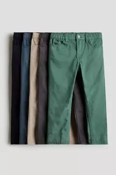 Комплект из 5 брюк свободного кроя зауженного кроя H&M, зеленый