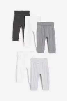 Комплект из 5 хлопковых брюк H&M