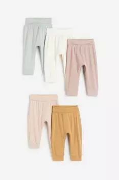 Комплект из 5 хлопковых брюк H&M