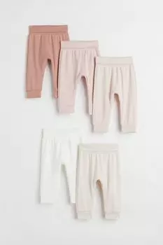 Комплект из 5 хлопковых брюк H&M