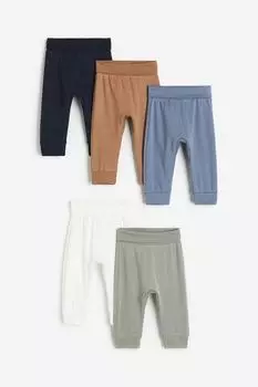 Комплект из 5 хлопковых брюк H&M