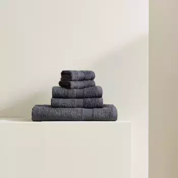 Комплект из 5 хлопковых полотенец 450 г/м2 Basic - El Corte Ingls, антрацит