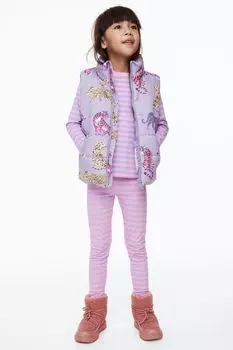 Комплект из 5 леггинсов из джерси H&amp;M, фиолетовый/серый/светло-розовый
