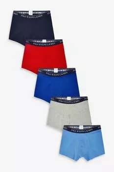 Комплект из 5 пар боксеров из хлопка стрейч Polo Ralph Lauren, синий