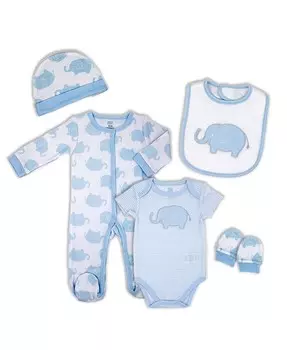 Комплект из 5 предметов со слоном для маленьких мальчиков Baby Mode Signature, синий