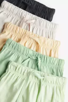 Комплект из 5 шорт из хлопкового джерси H&M, зеленый
