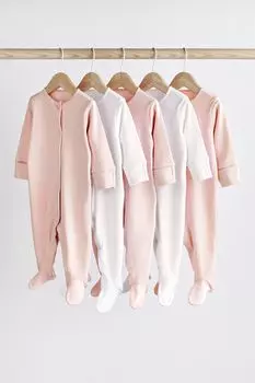 Комплект из 5 спальных комбинезонов Next, белый