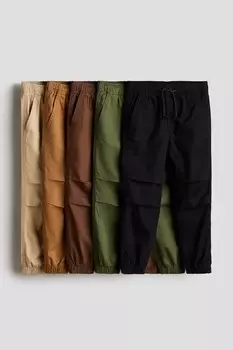 Комплект из 5 спортивных брюк из твила H&M, бежевый