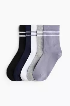 Комплект из 5 спортивных носков из материала Drymove H&M, синий