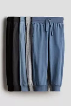 Комплект из 5 спортивных штанов из хлопка H&M, серый