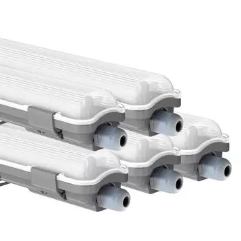 Комплект из 5 светодиодных светильников для ванны, дневной свет, длина 127,5 см etc-shop, серый