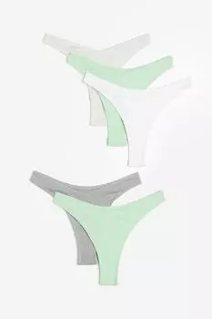 Комплект из 5 трусов-стрингов в рубчик H&M