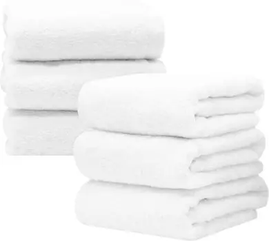 Комплект из 6 полотенец, 50х100 см, 100% хлопок, белый. Zollner