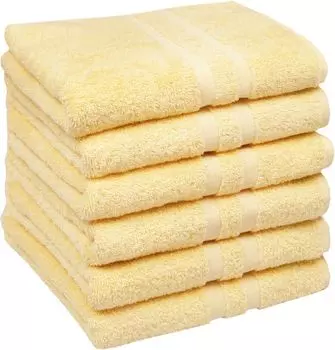 Комплект из 6 полотенец, хлопок, 50х100 см, серо-коричневый Zollner, желтый