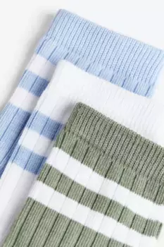 Комплект из 7 носков в рубчик H&M, зеленый