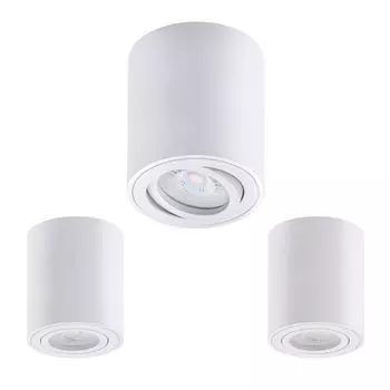 Комплект из 9 накладных алюминиевых точечных светильников Oktaplex, поворотный, включая светодиодный модуль 4000K нейтральный белый - точечный белый для накладного монтажа