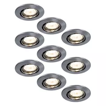 Комплект из 9 встраиваемых точечных светильников с регулировкой яркости DIMMABLE PREMIUM LINE etc-shop