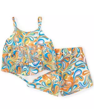 Комплект из атласного шарфа без рукавов и шорт в тон для больших девочек 7–16 лет Truce, мультиколор