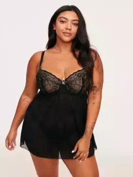 Комплект из бэби-долла и трусиков Ella Balconette Adore Me, черный