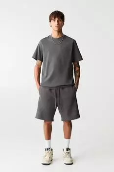 Комплект из базовых шорт-бермуд и футболки Pull And Bear, серый