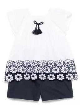 Комплект из блузки и шортов с вышивкой Patachou, белый