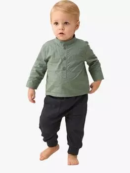 Комплект из боди и брюк baby hartley с ткаными рубашками Angel & Rocket, цвет Green/Grey