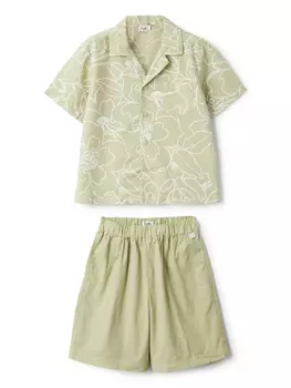 Комплект из боди и шортов Il Gufo, зеленый